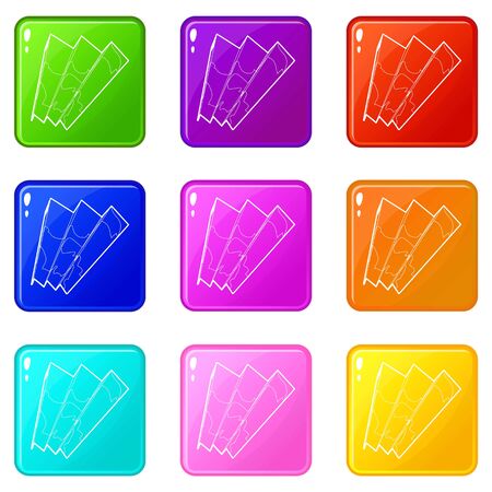 Map icons set 9 color collectionのイラスト素材
