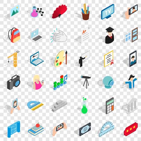 Computer icons set, isometric styleのイラスト素材