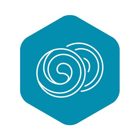 Swirl biscuit icon, outline styleのイラスト素材