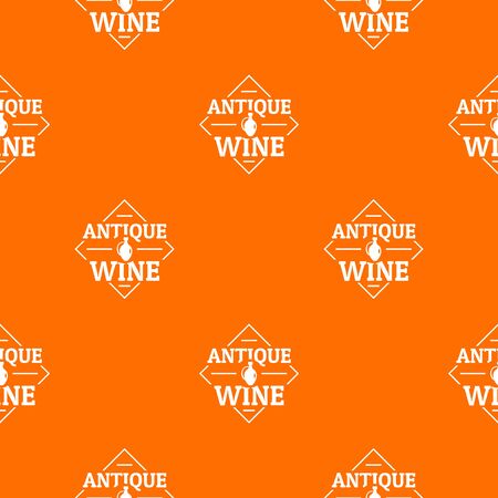 Antique wine pattern vector orangeのイラスト素材