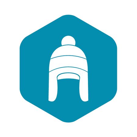 Winter hat icon in simple style on a white background vector illustrationのイラスト素材