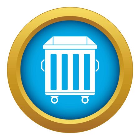 Trash bin on wheels icon blue vector isolatedのイラスト素材