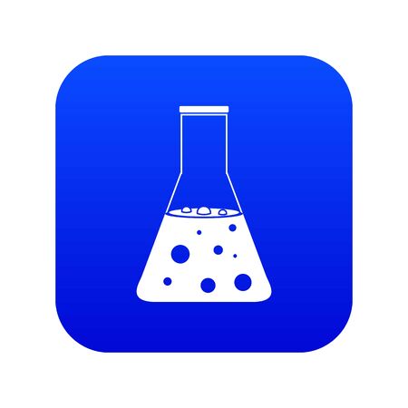 Chemical flask icon digital blueのイラスト素材