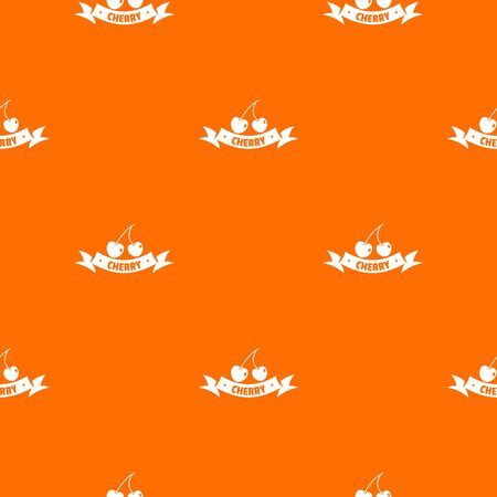 Cherry pattern vector orangeのイラスト素材