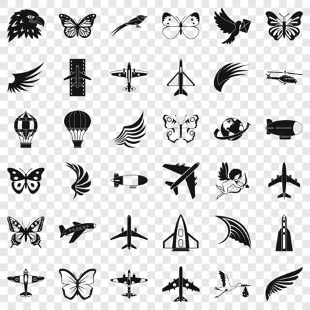 Transport icons set, simle styleのイラスト素材