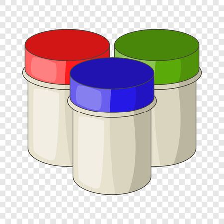Three jars with gouache icon. Cartoon illustration of three jars with gouache vector icon for webのイラスト素材