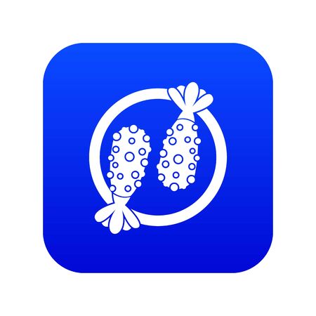 Asian food icon digital blueのイラスト素材