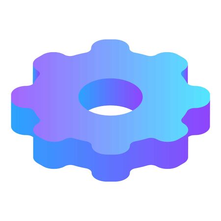 Gear wheel icon, isometric styleのイラスト素材