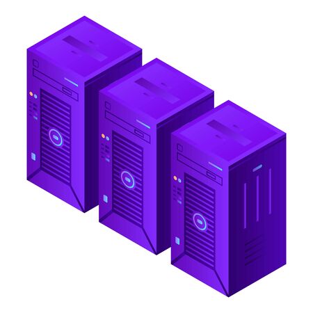 Server computers icon. Isometric of server computers vector icon for web design isolated on white...
