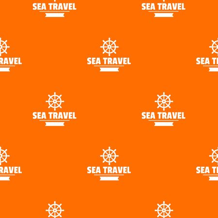 Sea travel pattern vector orangeのイラスト素材