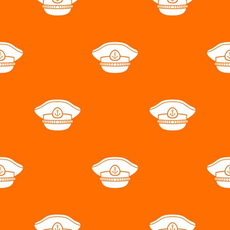 Sailor cap pattern vector orangeのイラスト素材