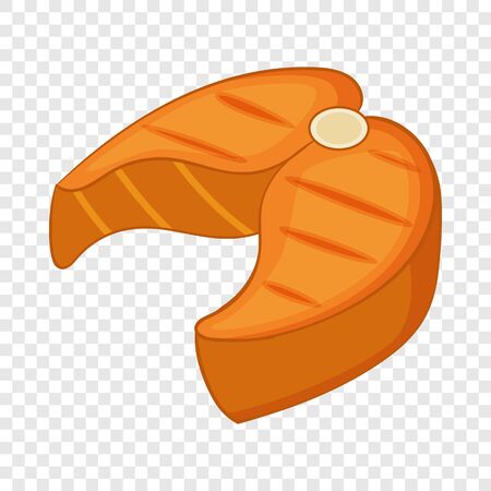Salmon steak icon. Cartoon illustration of salmon steak vector icon for webのイラスト素材