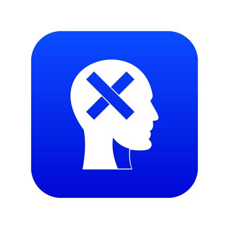 Human head with cross inside icon digital blueのイラスト素材