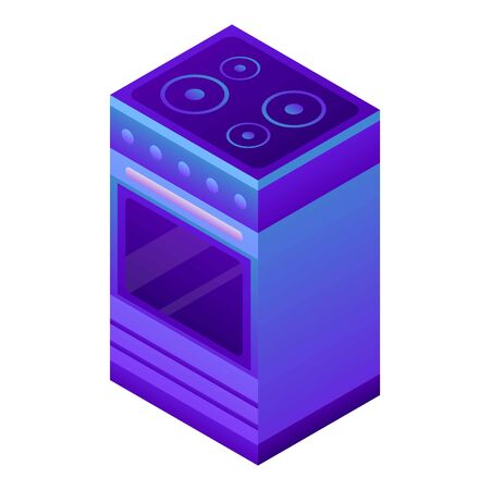Kitchen stove icon. Isometric of kitchen stove vector icon for web design isolated on white backgroundのイラスト素材