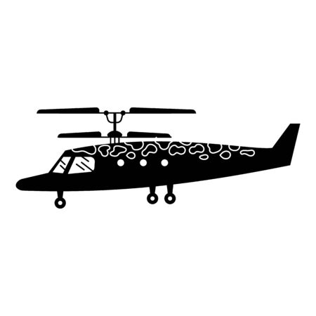 Camo helicopter icon. Simple illustration of camo helicopter vector icon for web design isolated on white backgroundのイラスト素材