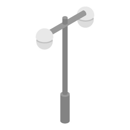Street light pillar icon. Isometric of street light pillar vector icon for web design isolated on white backgroundのイラスト素材
