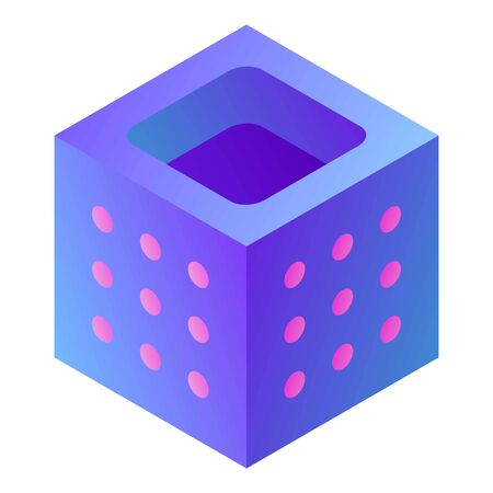 Power cube icon, isometric styleのイラスト素材