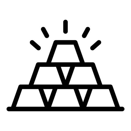 Gold bar icon, outline styleのイラスト素材