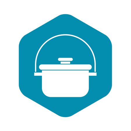Cooking cauldron icon. Simple illustration of cooking cauldron vector icon for webのイラスト素材