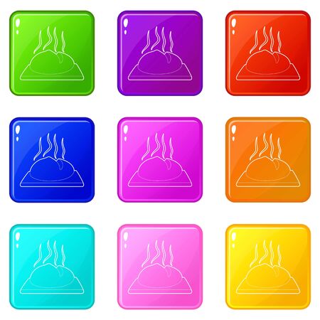 Fresh loaf icons set 9 color collectionのイラスト素材