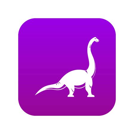Brachiosaurus dinosaur icon digital purpleのイラスト素材