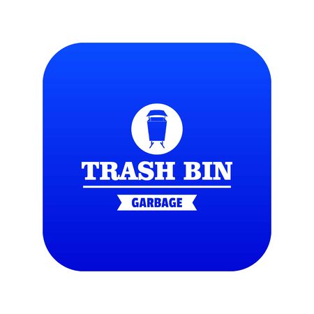 Bin street icon blue vectorのイラスト素材