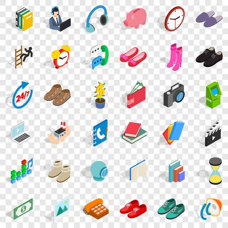 Guarantee icons set, isometric styleのイラスト素材