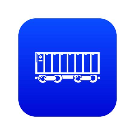 Freight train icon blue vectorのイラスト素材
