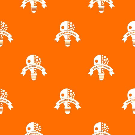 Lamp brain storm pattern vector orangeのイラスト素材