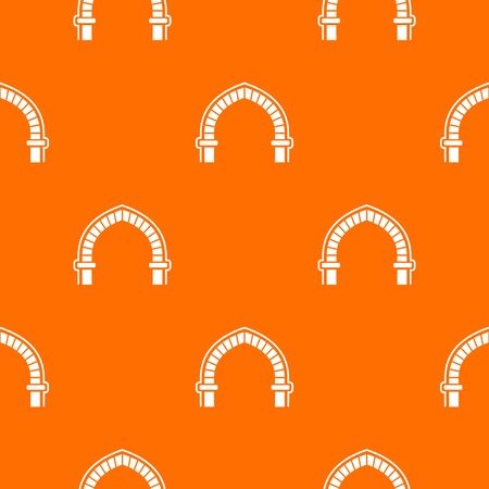 Antique arch pattern vector orangeのイラスト素材