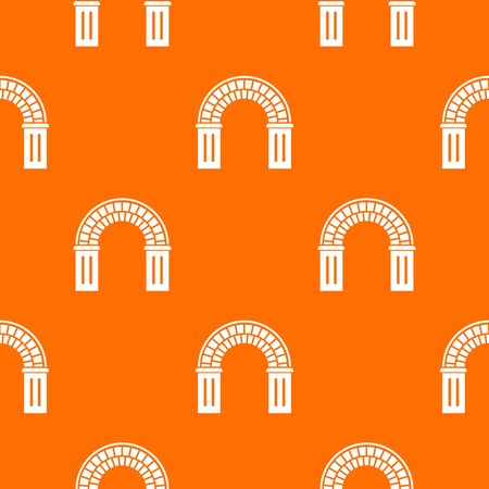 Window arch pattern vector orangeのイラスト素材