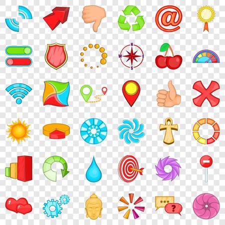 Bar icons set, cartoon styleのイラスト素材