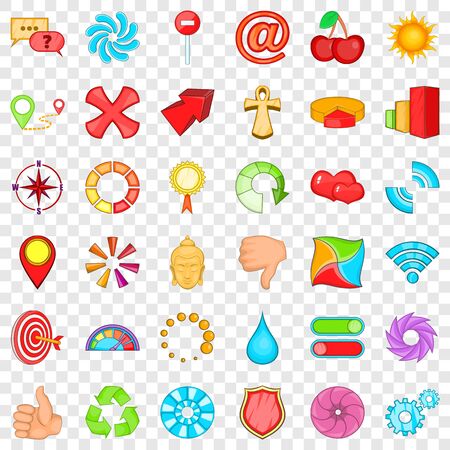 Marker icons set, cartoon styleのイラスト素材