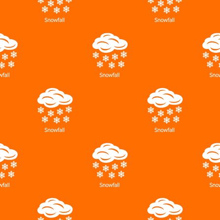 Snowfall pattern vector orangeのイラスト素材