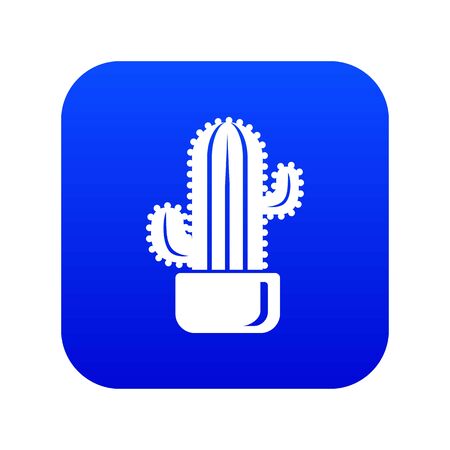 Cylindrical cactus icon blue vectorのイラスト素材