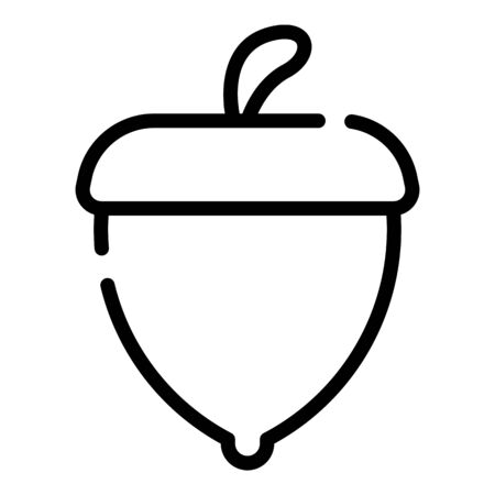 Botanical acorn icon, outline styleのイラスト素材
