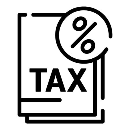 Tax percent icon, outline styleのイラスト素材
