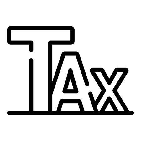 Tax text icon, outline styleのイラスト素材