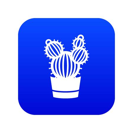 Round cactus icon blue vectorのイラスト素材