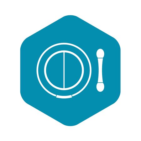 Shadow kit with applicator icon, simple styleのイラスト素材