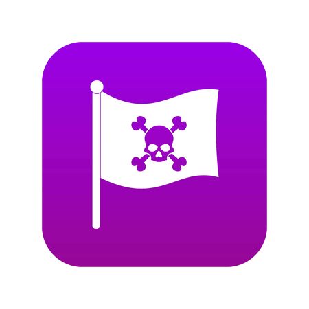 Pirate flag icon digital purpleのイラスト素材
