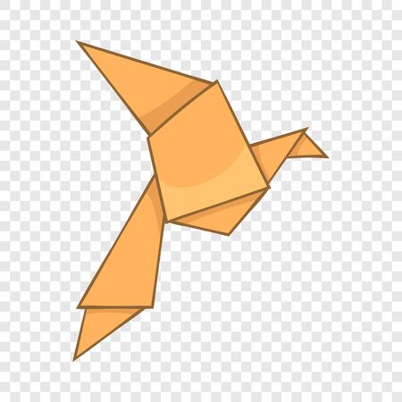 Origami bird icon, cartoon styleのイラスト素材