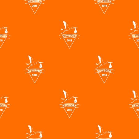Newborn stork pattern vector orange for any web design bestのイラスト素材