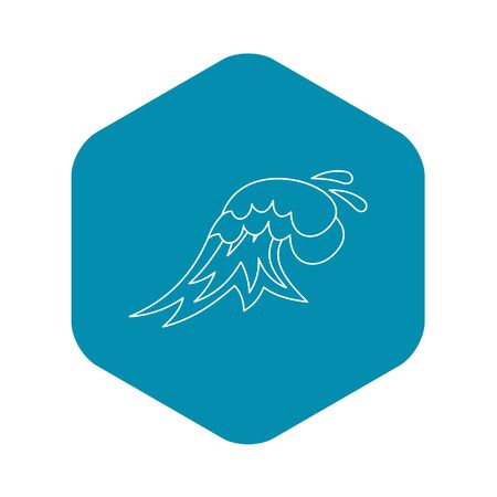 Big wave icon, outline styleの写真素材