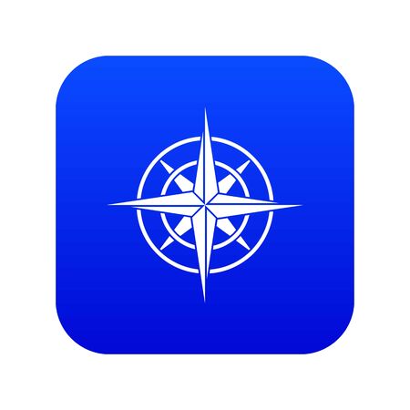 Ancient compass icon digital blueの写真素材