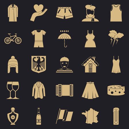 National clothes icons set, simple styleの写真素材