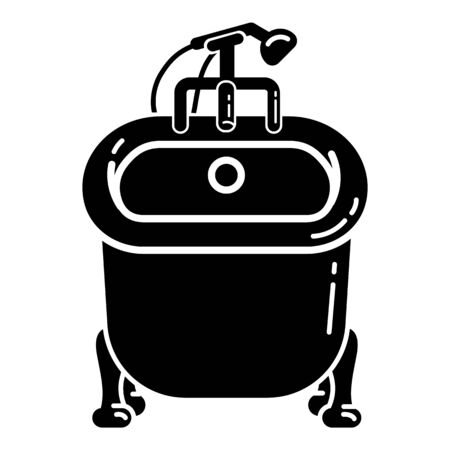 Front bathtub icon, simple styleの写真素材