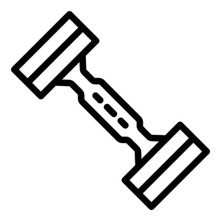 Gym barbell icon, outline styleの写真素材