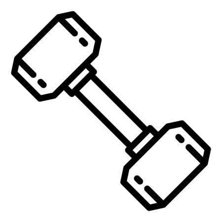 Training dumbell icon, outline styleの写真素材