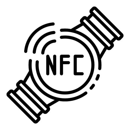 Nfc smart watch icon, outline styleの写真素材